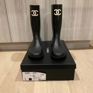 Chanel rain boots